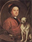 HOGARTH, William The Painter and his Pug oil on canvas